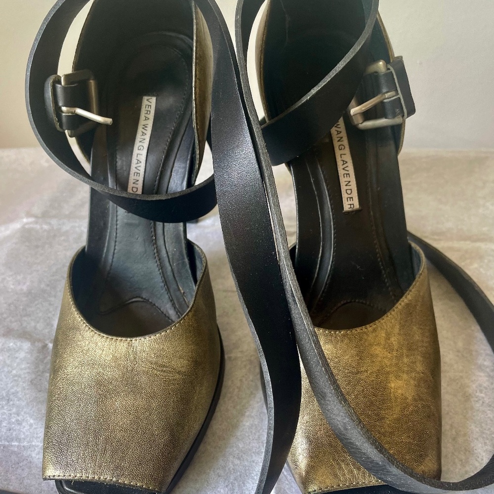 Vera Wang Lavender Strappy Stiletto Platform Sandals